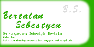bertalan sebestyen business card