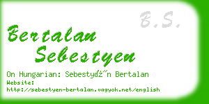 bertalan sebestyen business card